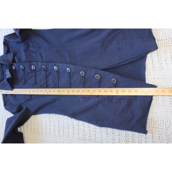 Neon Buddha Military Style Blue Jacket Small Button Front Long Sleeves Pockets - Picture 4 of 8